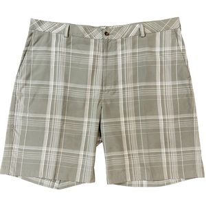 PING Golf Shorts Men's Size 42 Gray White Plaid Pockets Zippered